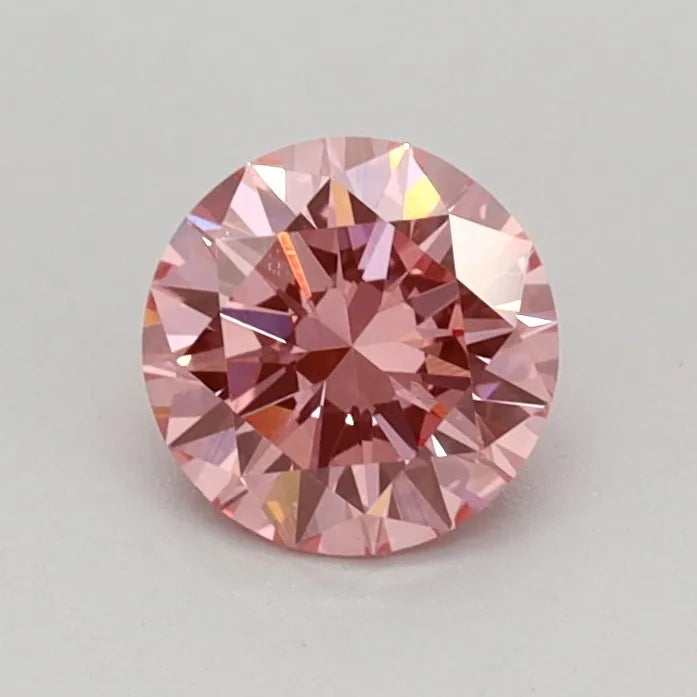 0.46ct Round Lab Grown Diamond (Colour Fancy Vivid Pink, Clarity VVS2, Cut EX, IGI Certified)