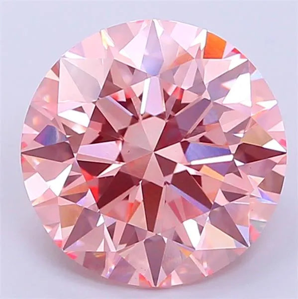 0.46ct Round Lab Grown Diamond (Colour Fancy Vivid Pink, Clarity VVS2, Cut ID, IGI Certified)