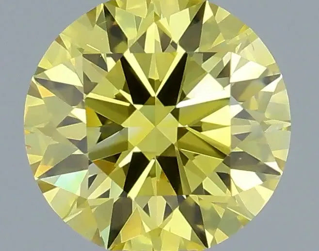 0.46ct Round Lab Grown Diamond (Colour Fancy Vivid Yellow, Clarity VS2, Cut ID, IGI Certified)