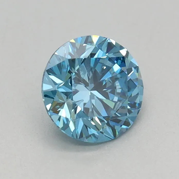 0.47ct Round Lab Grown Diamond (Colour Fancy Vivid Blue, Clarity VVS2, Cut EX, IGI Certified)