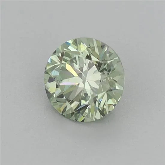 0.47ct Round Lab Grown Diamond (Colour Fancy Vivid Green, Clarity VS2, Cut GD, IGI Certified)