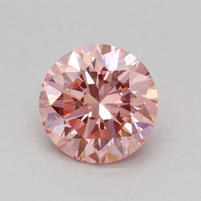 0.47ct Round Lab Grown Diamond (Colour Fancy Vivid Pink, Clarity VS2, Cut EX, IGI Certified)