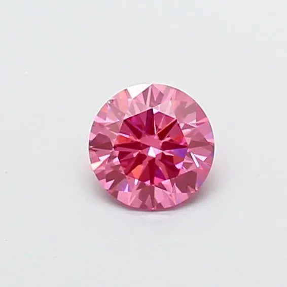 0.47ct Round Lab Grown Diamond (Colour Fancy Vivid Pink, Clarity VVS2, Cut EX, IGI Certified)