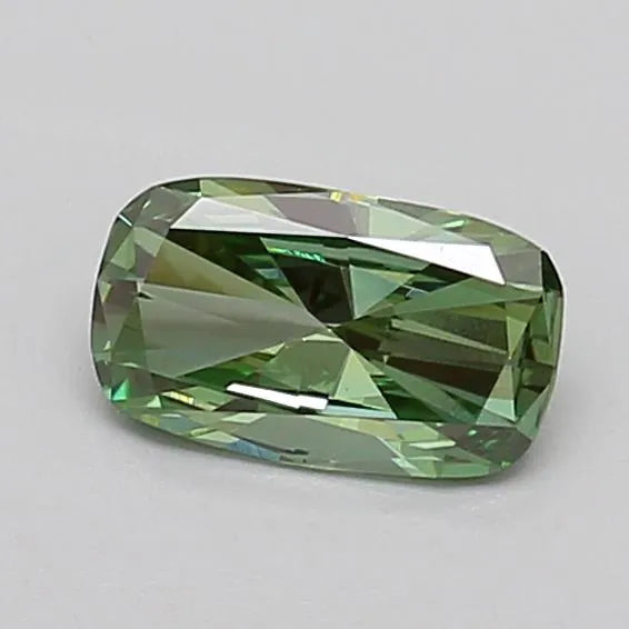 0.48ct Cushion modified Lab Grown Diamond (Colour Fancy Vivid Green, Clarity VS2, IGI Certified)