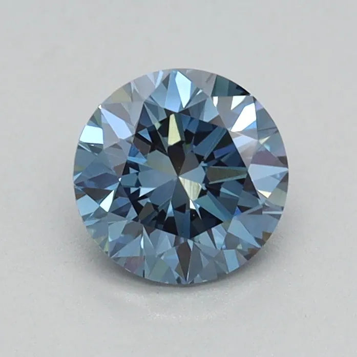 0.48ct Round Lab Grown Diamond (Colour Fancy Vivid Blue, Clarity VVS2, Cut VG, IGI Certified)