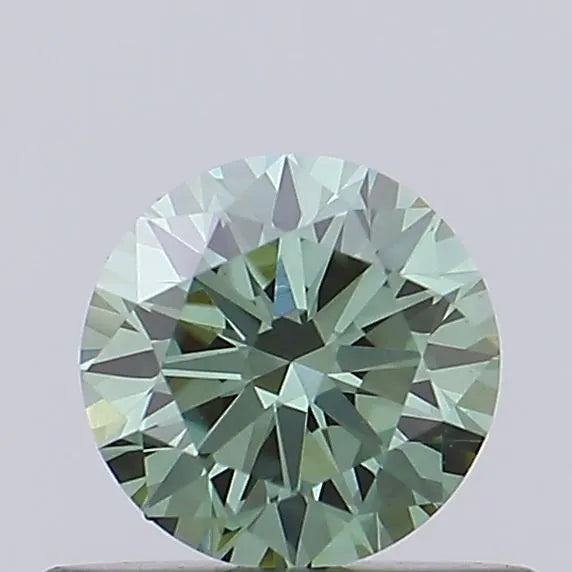 0.48ct Round Lab Grown Diamond (Colour Fancy Vivid Green, Clarity VVS2, Cut VG, IGI Certified)