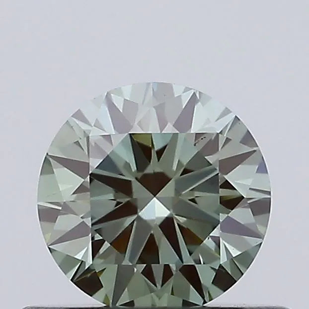 0.48ct Round Lab Grown Diamond (Colour Fancy Vivid Green, Clarity VVS2, Cut VG, IGI Certified)