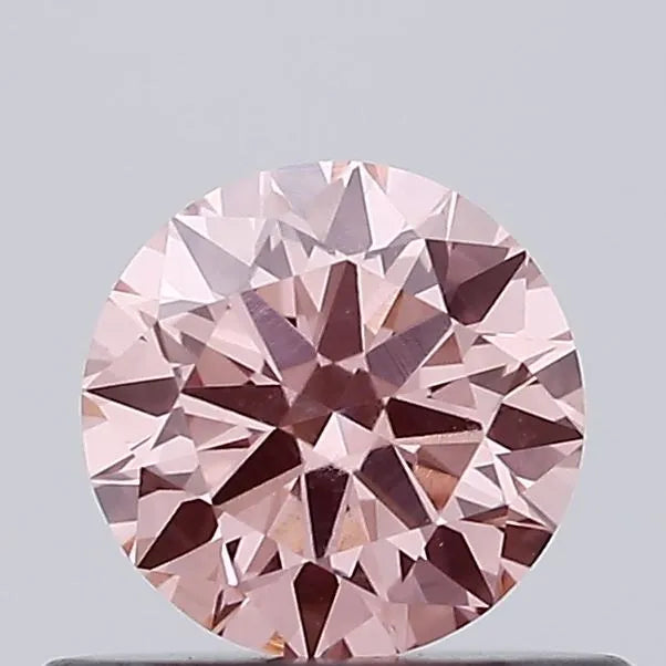0.48ct Round Lab Grown Diamond (Colour Fancy Vivid Pink, Clarity VVS2, Cut EX, IGI Certified)