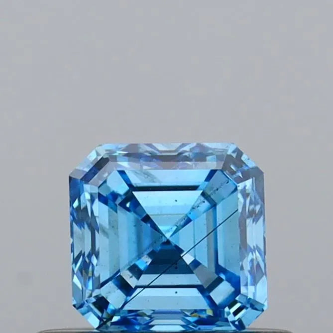 0.49ct Asscher Lab Grown Diamond (Colour Fancy Vivid Blue, Clarity SI1, IGI Certified)