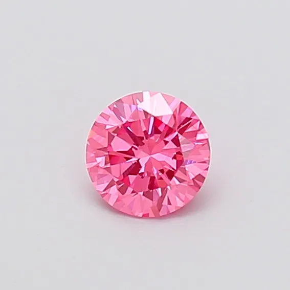 0.49ct Round Lab Grown Diamond (Colour Fancy Vivid Pink, Clarity VS2, Cut EX, IGI Certified)