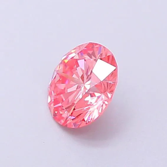 0.49ct Round Lab Grown Diamond (Colour Fancy Vivid Pink, Clarity VVS1, Cut EX, IGI Certified)