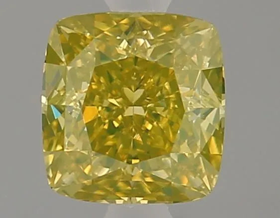 0.50ct Cushion brilliant Natural Diamond (Colour Fancy Intense Greenish Yellow, Clarity VS1, GIA Certified)