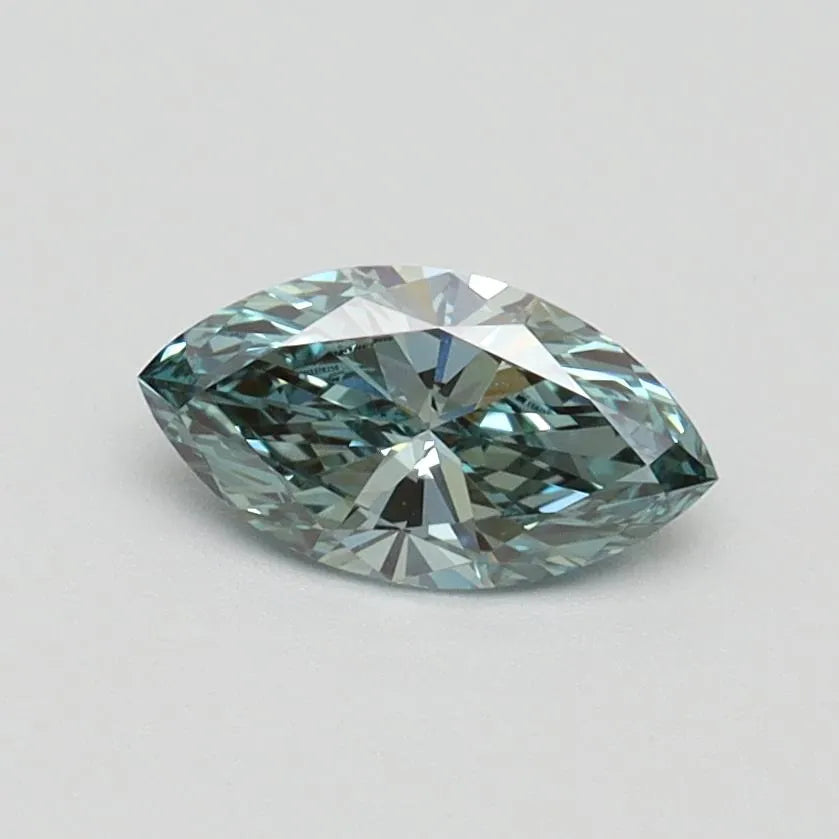 0.50ct Marquise Lab Grown Diamond (Colour Fancy Vivid Green, Clarity VVS2, IGI Certified)