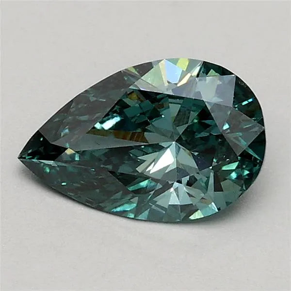 0.50ct Pear Lab Grown Diamond (Colour Fancy Vivid Blueish Green, Clarity VS2, IGI Certified)