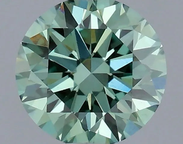0.50ct Round Lab Grown Diamond (Colour Fancy Vivid Green, Clarity VS1, Cut ID, IGI Certified)