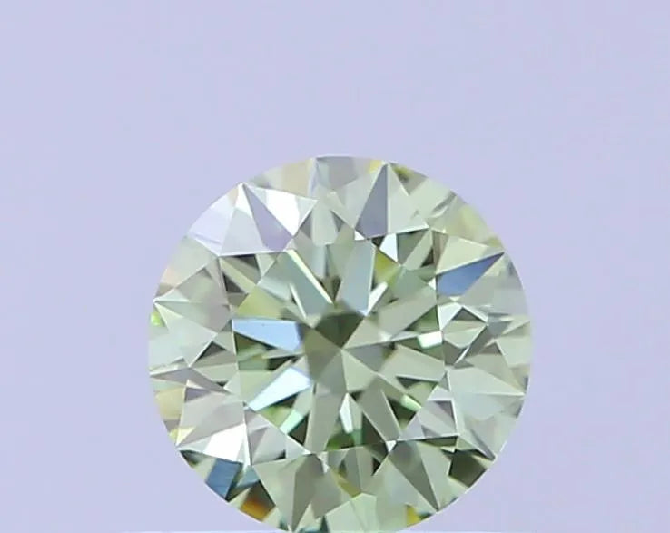 0.50ct Round Lab Grown Diamond (Colour Fancy Vivid Green, Clarity VVS2, Cut ID, IGI Certified)