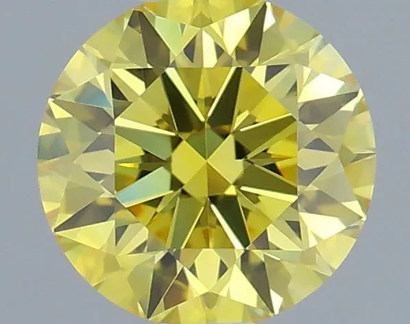 0.50ct Round Lab Grown Diamond (Colour Fancy Vivid Yellow, Clarity VVS2, Cut ID, IGI Certified)