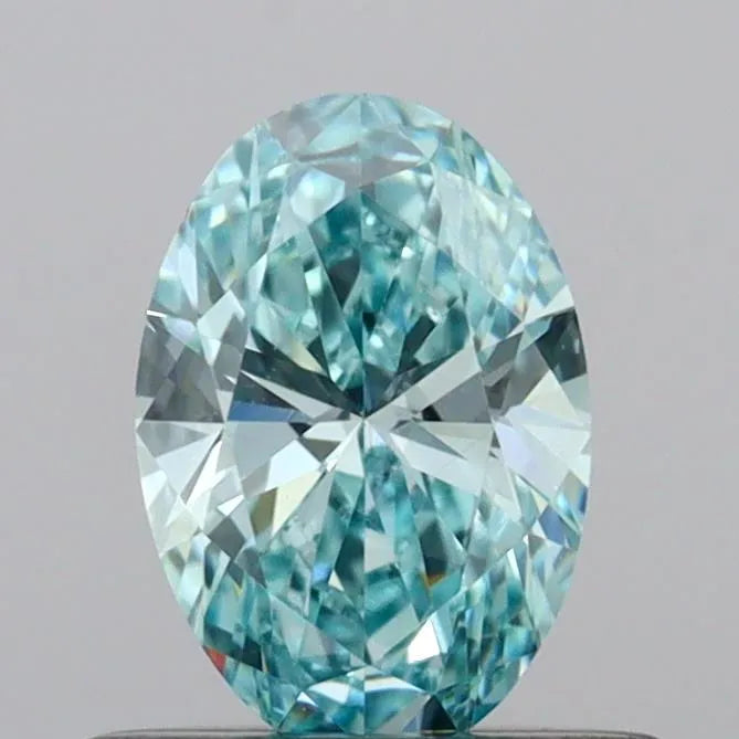 0.51ct Oval Lab Grown Diamond (Colour Fancy Vivid Blueish Green, Clarity VS2, IGI Certified)