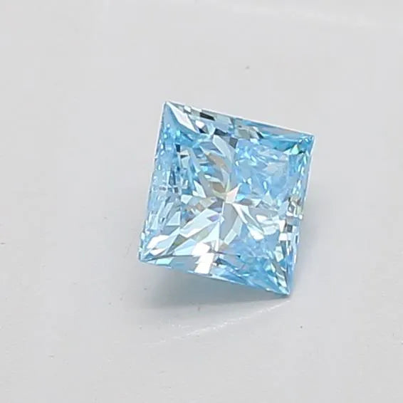 0.51ct Princess Lab Grown Diamond (Colour Fancy Vivid Blue, Clarity VS2, IGI Certified)