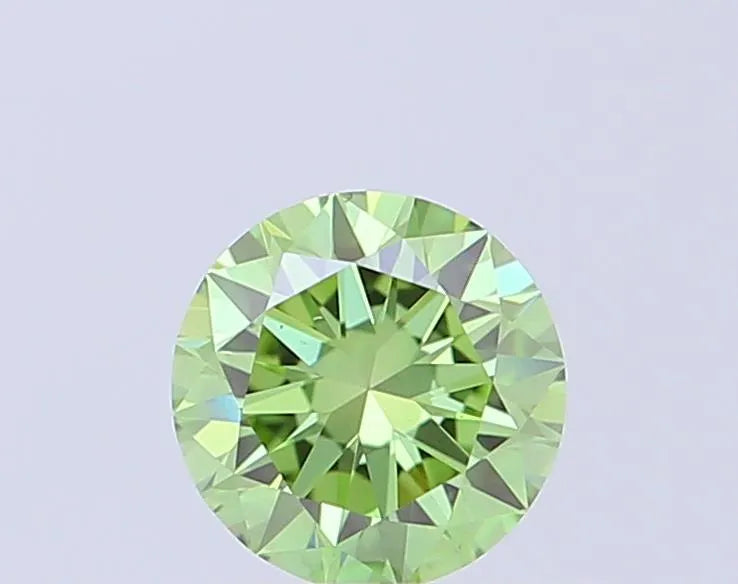 0.51ct Round Lab Grown Diamond (Colour Fancy Vivid Green, Clarity VS1, Cut GD, IGI Certified)