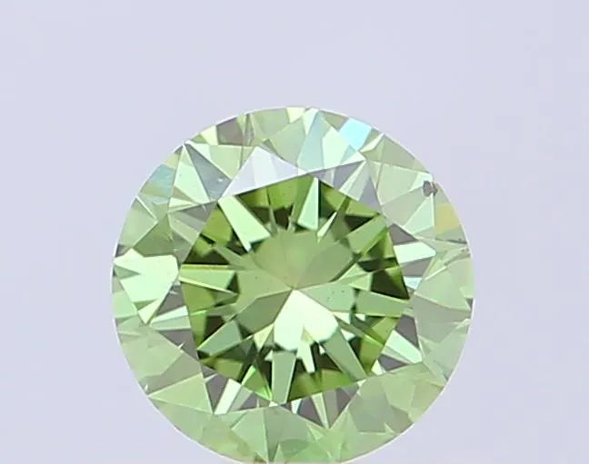 0.51ct Round Lab Grown Diamond (Colour Fancy Vivid Green, Clarity VS2, Cut GD, IGI Certified)