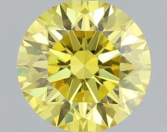 0.51ct Round Lab Grown Diamond (Colour Fancy Vivid Yellow, Clarity VVS1, Cut ID, IGI Certified)