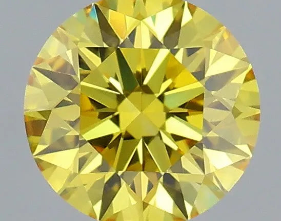 0.51ct Round Lab Grown Diamond (Colour Fancy Vivid Yellow, Clarity VVS2, Cut ID, IGI Certified)