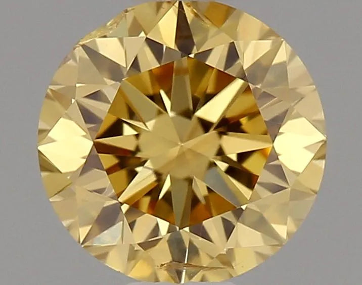 0.51ct Round Natural Diamond (Colour Fancy Intense Orangey Yellow, Clarity SI2, Cut GD, GIA Certified)