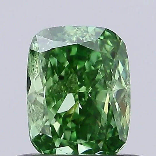 0.52ct Cushion modified Lab Grown Diamond (Colour Fancy Vivid Green, Clarity SI2, IGI Certified)