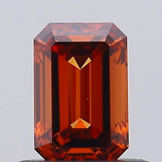 0.52ct Emerald Lab Grown Diamond (Colour Fancy Vivid Orange, Clarity VVS2, IGI Certified)