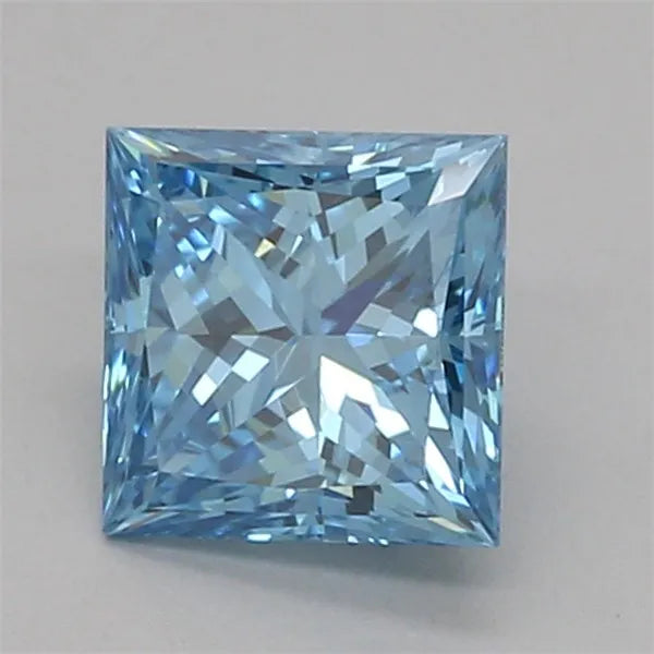 0.52ct Princess Lab Grown Diamond (Colour Fancy Vivid Blue, Clarity VVS2, IGI Certified)