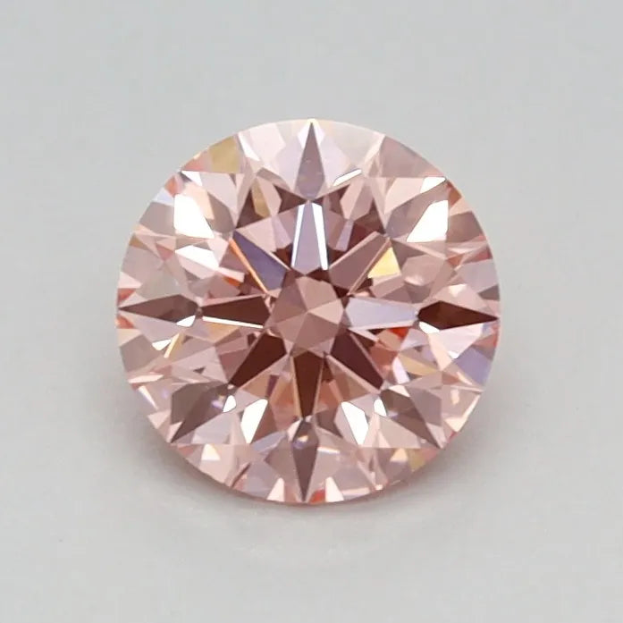 0.52ct Round Lab Grown Diamond (Colour Fancy Vivid Pink, Clarity VVS2, Cut ID, IGI Certified)