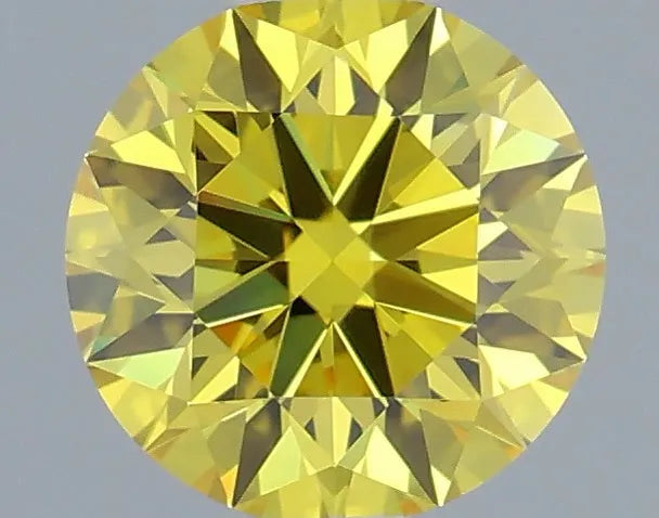 0.53ct Round Lab Grown Diamond (Colour Fancy Vivid Yellow, Clarity VVS2, Cut ID, IGI Certified)