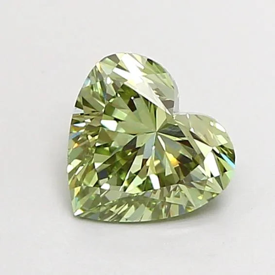 0.54ct Heart Lab Grown Diamond (Colour Fancy Vivid Green, Clarity VS1, IGI Certified)
