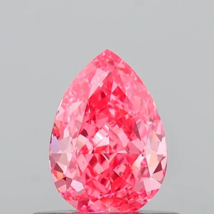 0.54ct Pear Lab Grown Diamond (Colour Fancy Vivid Pink, Clarity VS1, IGI Certified)