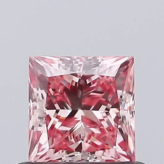 0.54ct Princess Lab Grown Diamond (Colour Fancy Vivid Pink, Clarity VVS2, Uncertified)