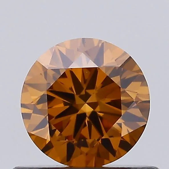 0.54ct Round Lab Grown Diamond (Colour Fancy Brown, Clarity VVS2, Cut VG, IGI Certified)