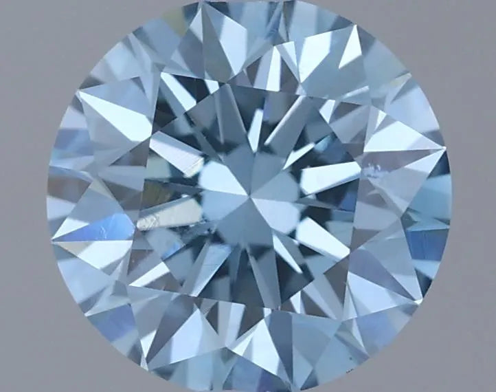 0.54ct Round Lab Grown Diamond (Colour Fancy Vivid Blue, Clarity VVS2, Cut ID, IGI Certified)