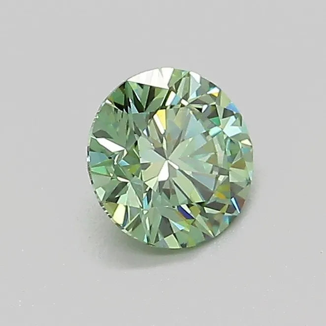 0.54ct Round Lab Grown Diamond (Colour Fancy Vivid Green, Clarity VS1, Cut ID, IGI Certified)