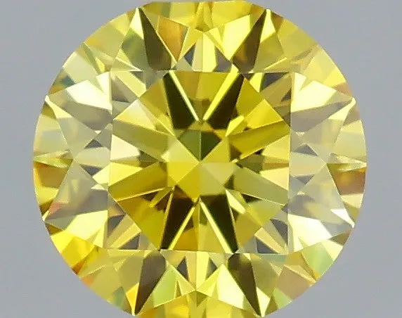 0.55ct Round Lab Grown Diamond (Colour Fancy Vivid Yellow, Clarity VVS2, Cut ID, IGI Certified)