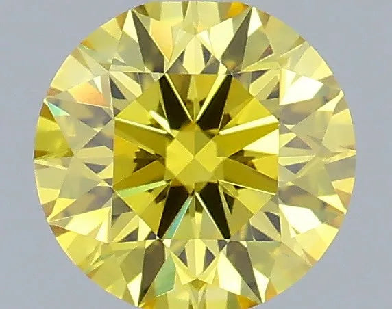 0.55ct Round Lab Grown Diamond (Colour Fancy Vivid Yellow, Clarity VVS2, Cut ID, IGI Certified)