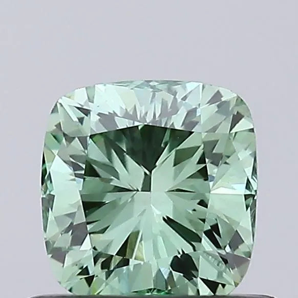 0.56ct Cushion modified Lab Grown Diamond (Colour Fancy Vivid Green, Clarity VS1, IGI Certified)