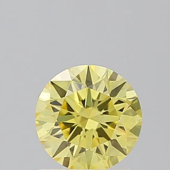 0.56ct Round Lab Grown Diamond (Colour Fancy Intense Yellow, Clarity VVS2, Cut ID, IGI Certified)