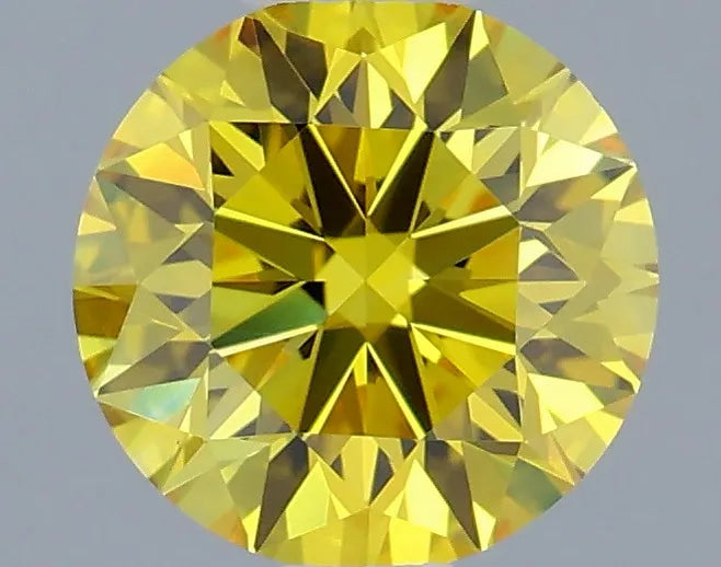 0.56ct Round Lab Grown Diamond (Colour Fancy Vivid Yellow, Clarity VVS1, Cut EX, IGI Certified)