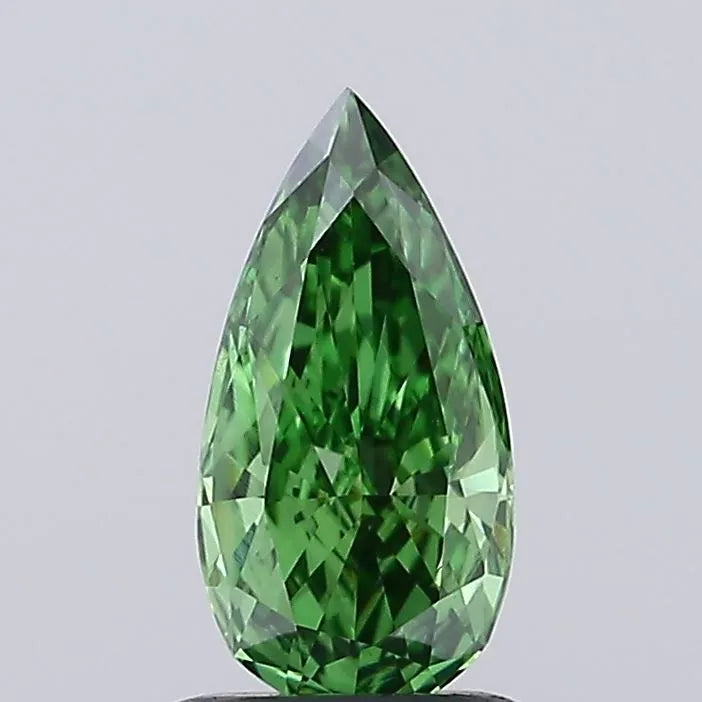 0.58ct Pear Lab Grown Diamond (Colour Fancy Vivid Green, Clarity VS1, IGI Certified)