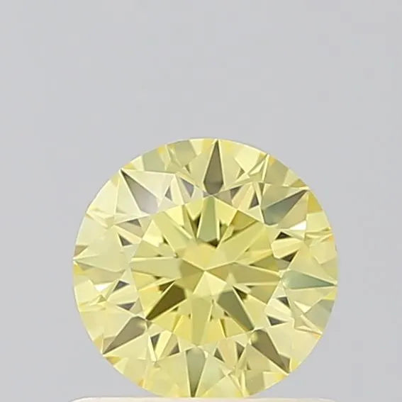 0.58ct Round Lab Grown Diamond (Colour Fancy Intense Yellow, Clarity VVS2, Cut ID, IGI Certified)