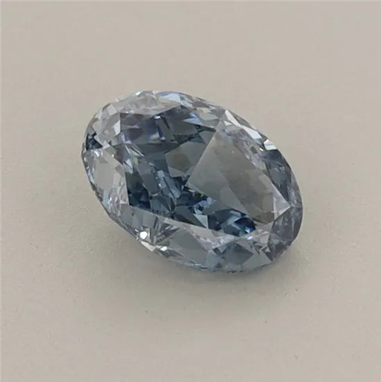 0.59ct Oval Lab Grown Diamond (Colour Fancy Vivid Blue, Clarity VVS2, IGI Certified)