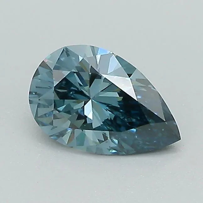 0.60ct Pear Lab Grown Diamond (Colour Fancy Deep Greenish Blue, Clarity VVS2, Cut GD, IGI Certified)