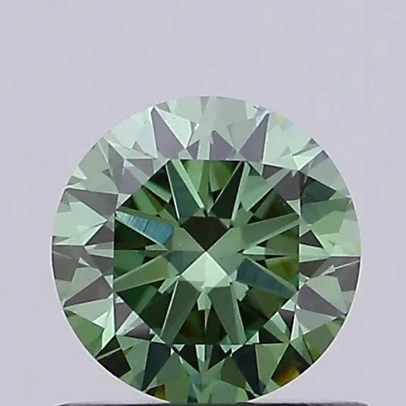 0.60ct Round Lab Grown Diamond (Colour Fancy Vivid Green, Clarity VS1, Cut VG, IGI Certified)
