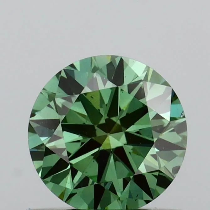 0.60ct Round Lab Grown Diamond (Colour Fancy Vivid Green, Clarity VS2, Cut EX, IGI Certified)